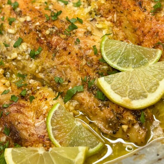 Baked Cod with Lemon Garlic Butter