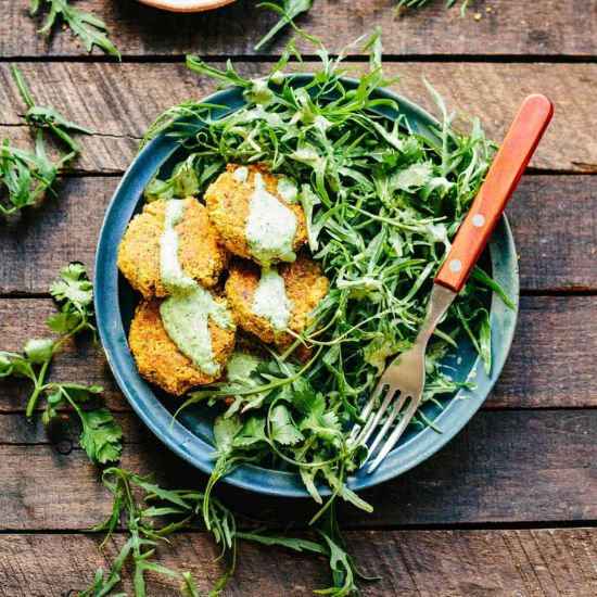 Quinoa Falafel with Green Tahini