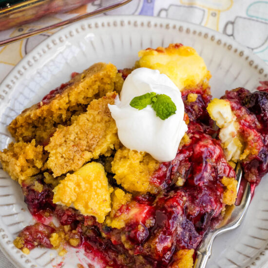 Berry Cream Cheese Cobbler