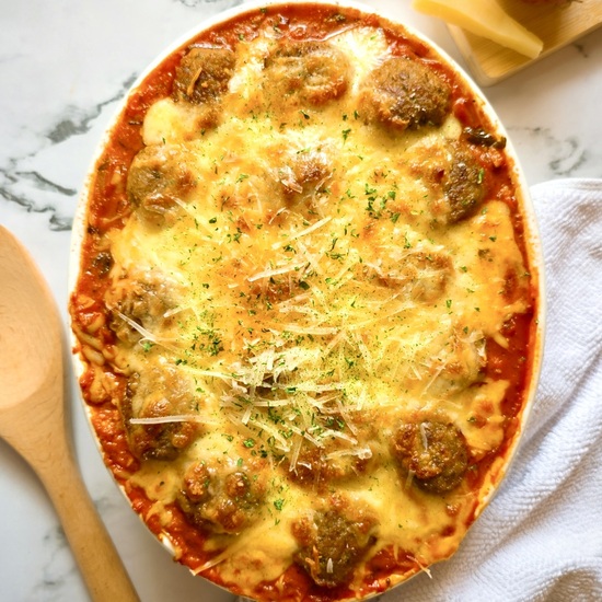 Best Baked Spaghetti and Meatballs