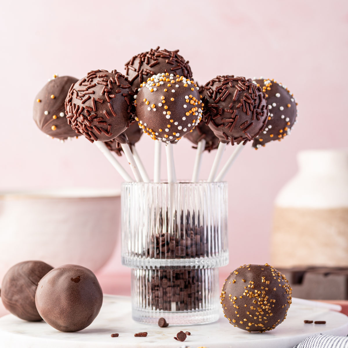 Brownie Cake Pops with Brownie Mix