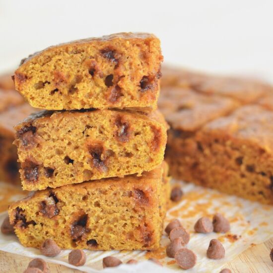 Cinnamon Chip Pumpkin Blondies