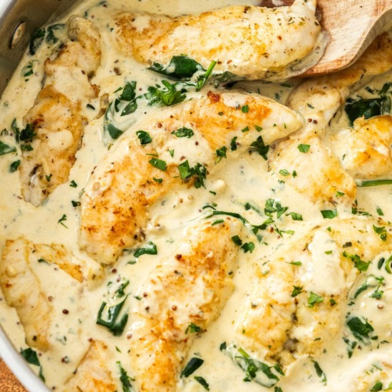 Creamy Mustard and Spinach Chicken