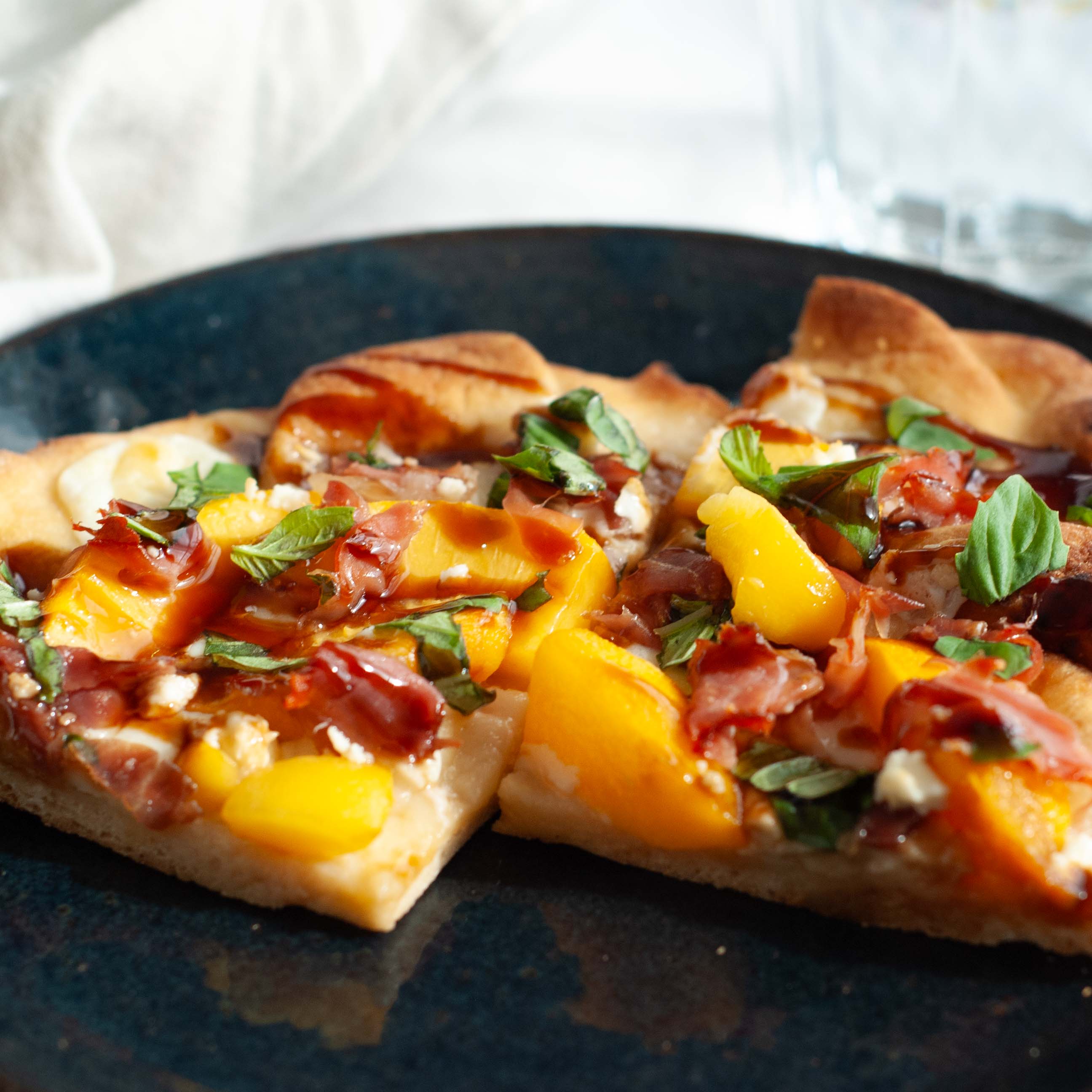 Peach and Prosciutto Flatbreads