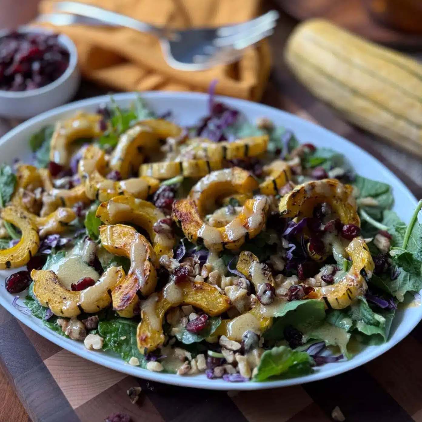 Delicata Squash & Baby Kale Salad
