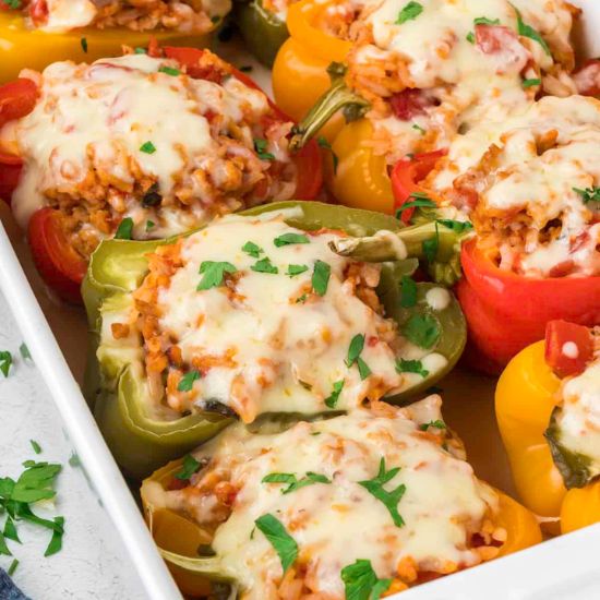Ground Chicken Stuffed Bell Peppers