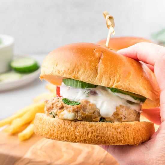 Feta Spinach Chicken Burgers