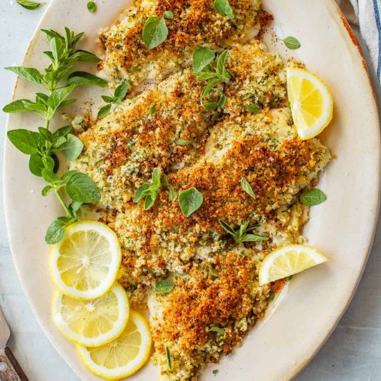 Easy Baked Flounder Oreganata