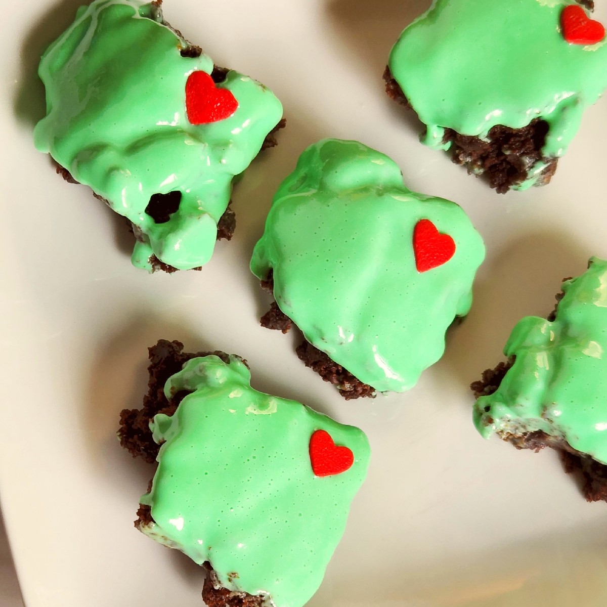 Festive Grinch Brownies