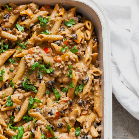 High Protein Creamy Taco Pasta
