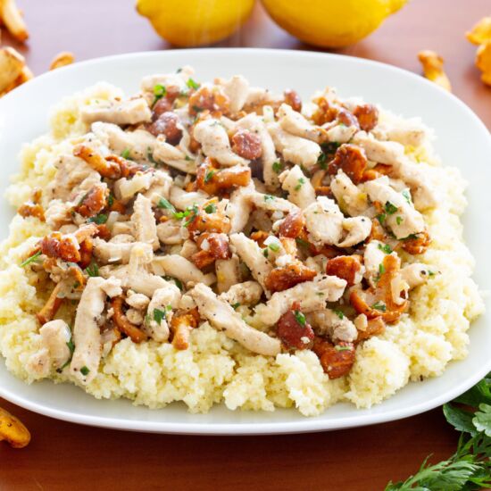 Millet with Chanterelles & Chicken