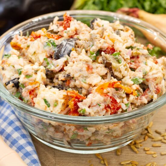 Rice Salad with Eggplant and Feta