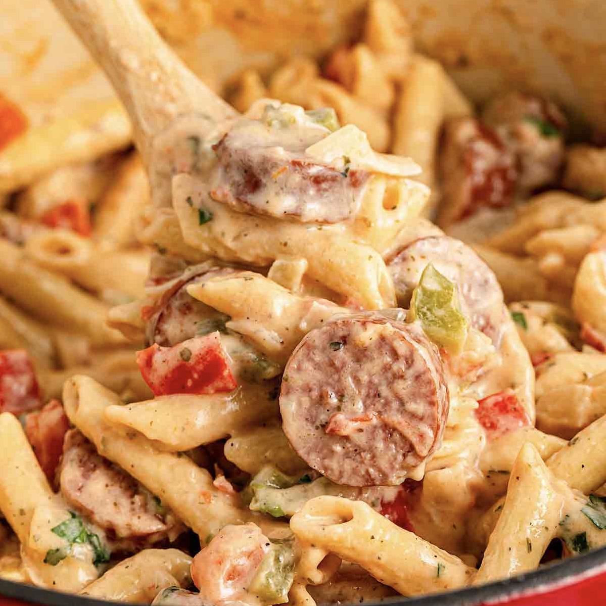Creamy One Pot Kielbasa Pasta