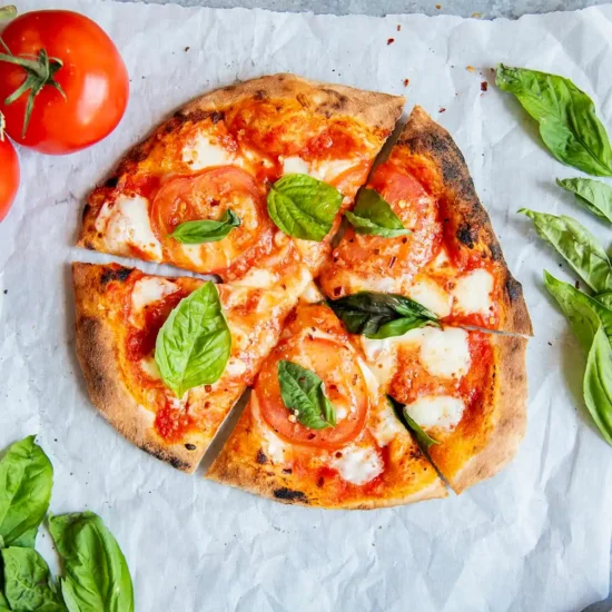 Homemade Tomato Margherita Pizza