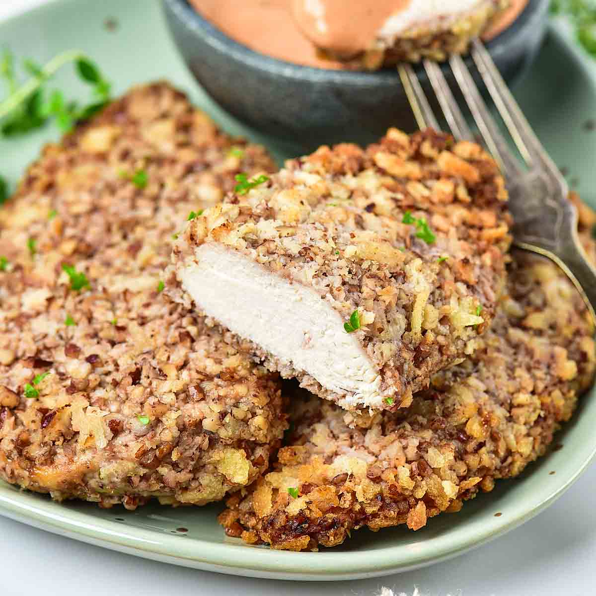 Air Fryer Pecan Crusted Chicken