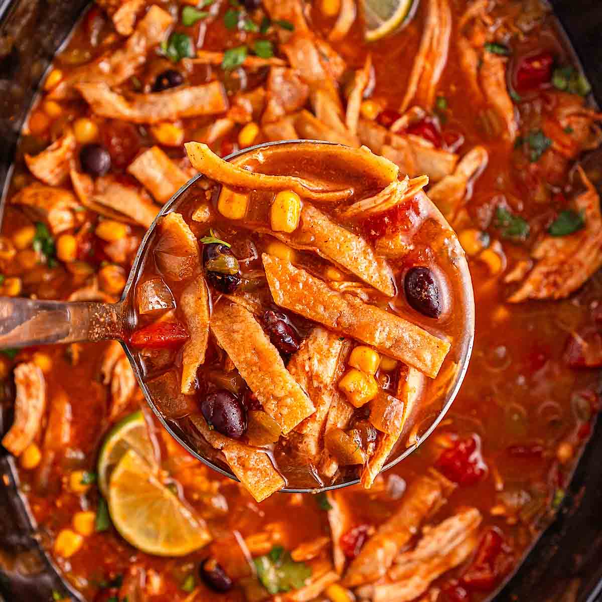 Slow Cooker Chicken Tortilla Soup