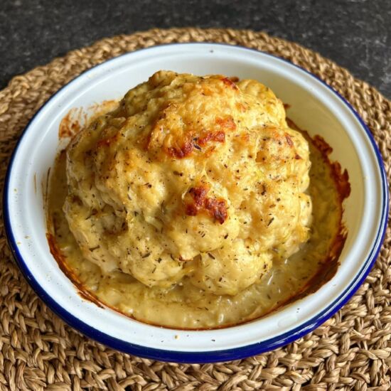 Easy Whole Roast Cauliflower Cheese