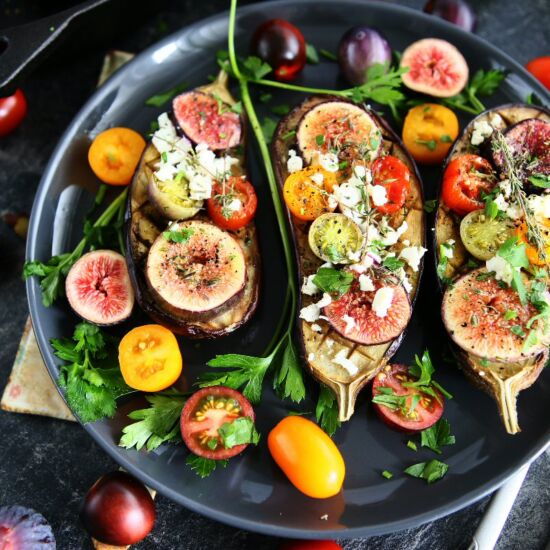 Baked Eggplant with Figs and Feta