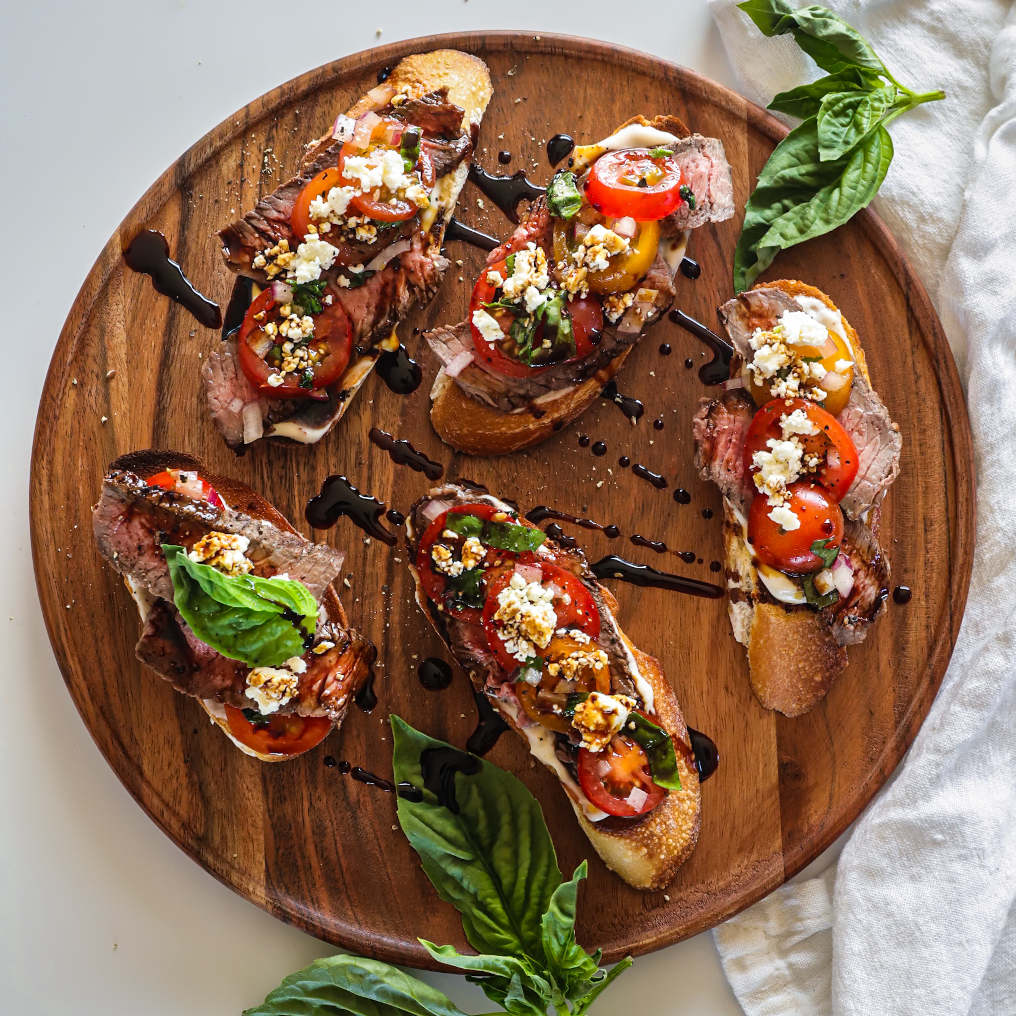 Easy Steak Crostini with Feta