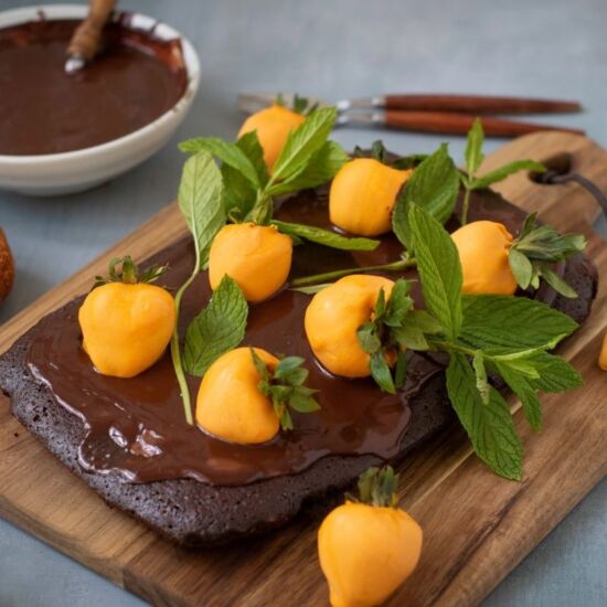 Pumpkin Patch Brownie Cake