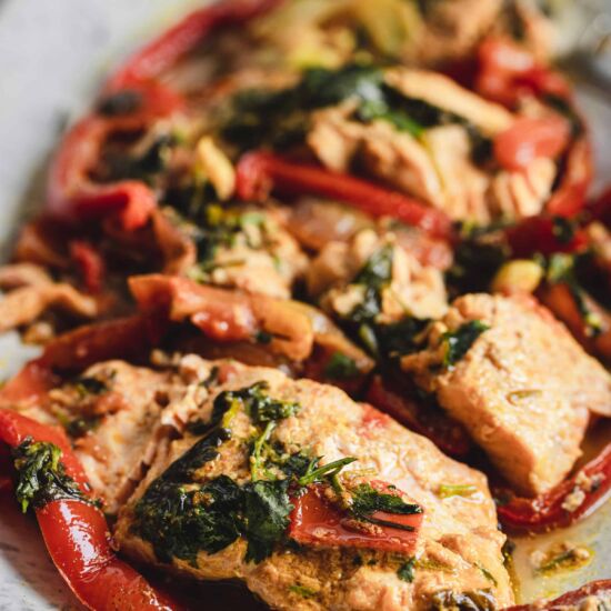 Moroccan Salmon with Peppers