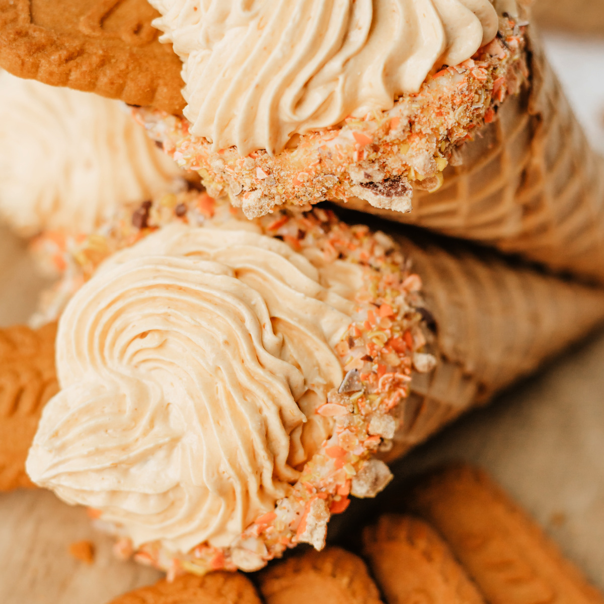No-Bake Pumpkin Cheesecake Cones