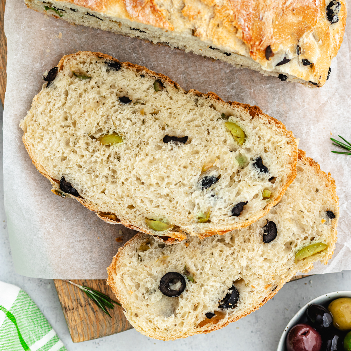 No Knead Olive Bread