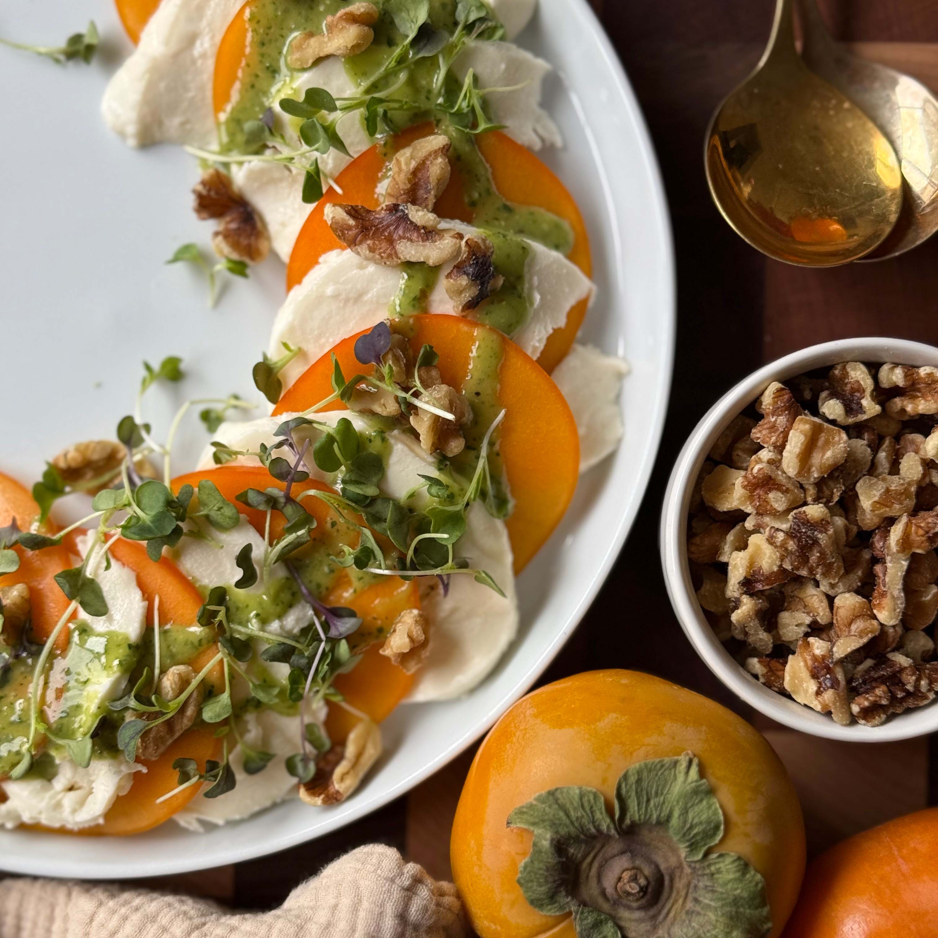 Persimmon Caprese Salad