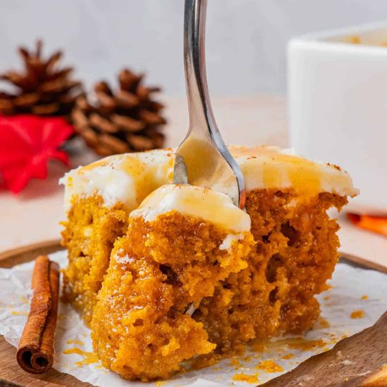 Pumpkin Spice Poke Cake