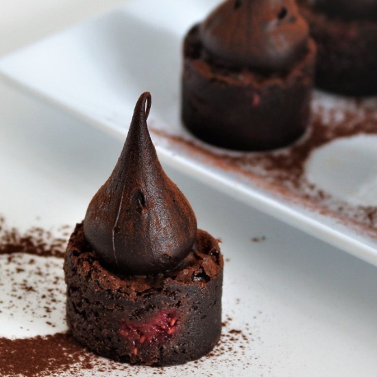 Chocolate Raspberry Brownie Bites