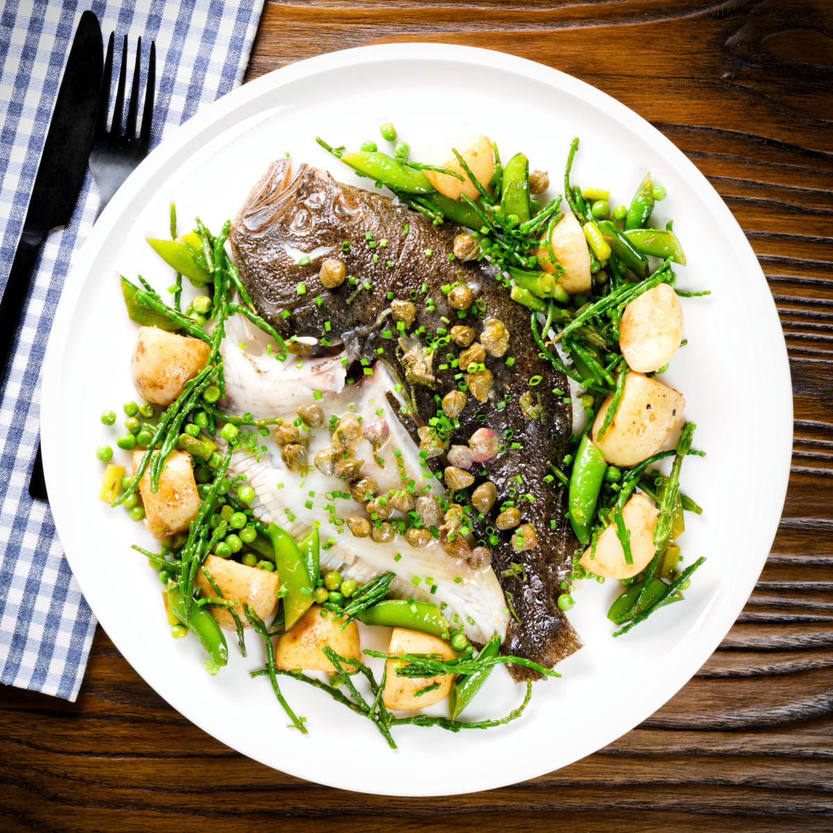 Roast Turbot with New Potatoes