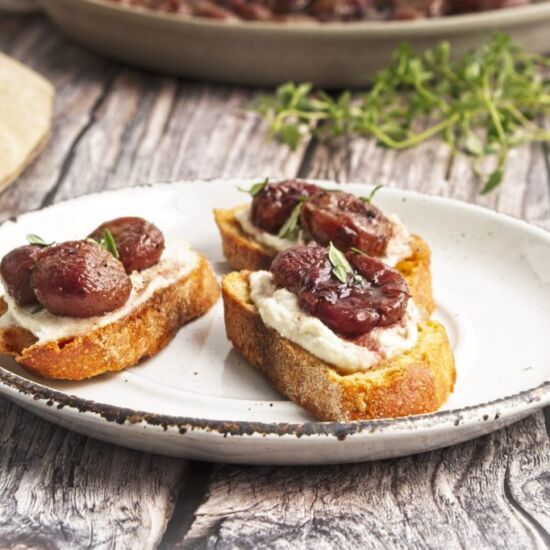 Roasted Grape Crostini