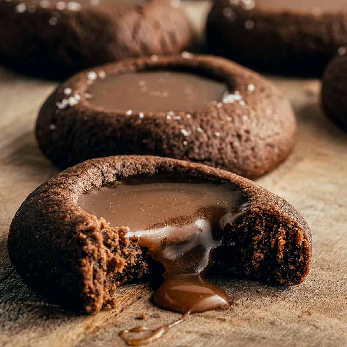 Caramel Chocolate Thumbprint Cookie