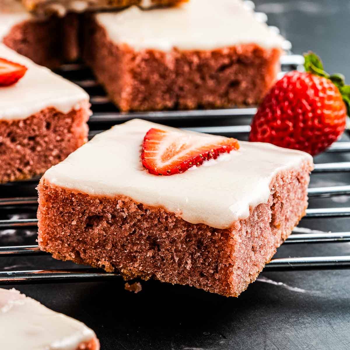 Glazed Strawberry Brownies