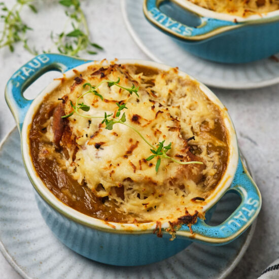 French Onion Soup with Vegan Gruyère