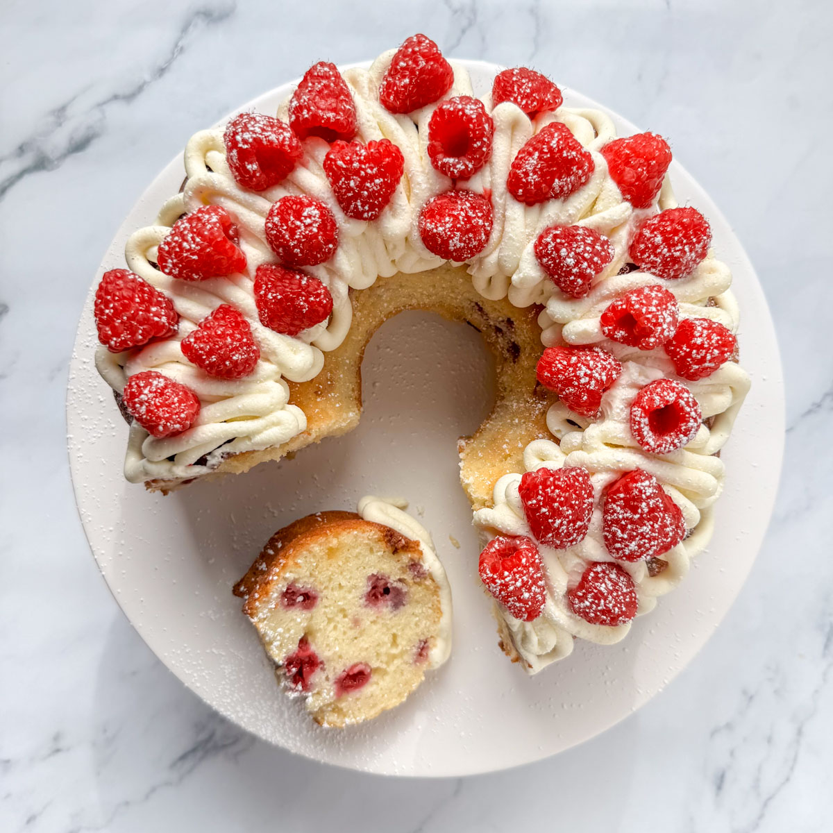 White Chocolate Raspberry Cake