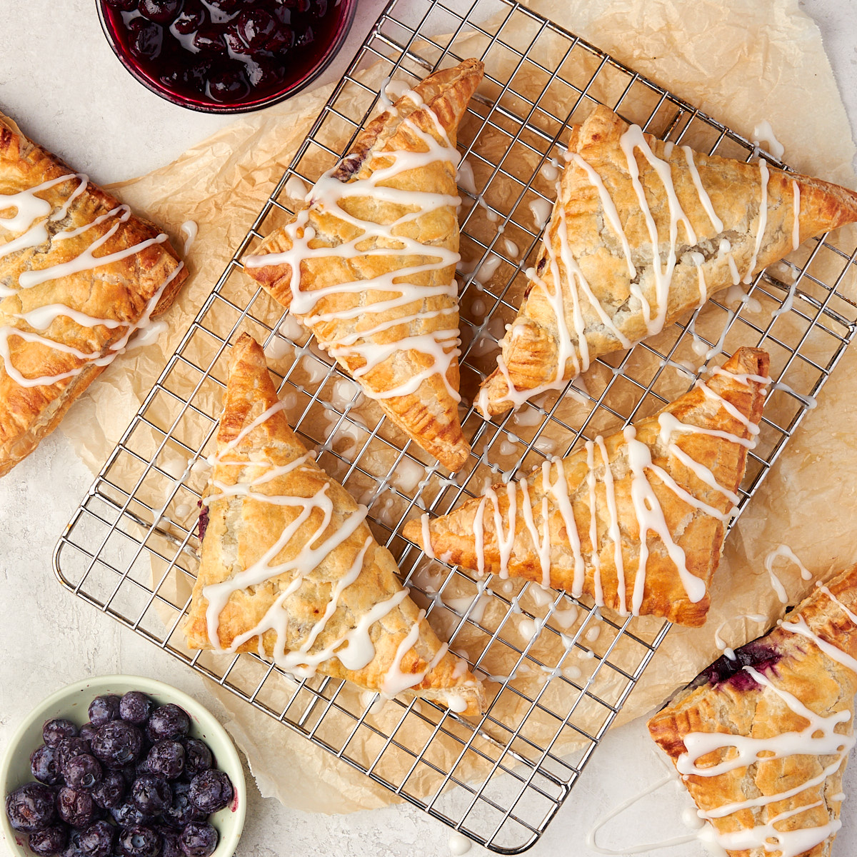 Blueberry Turnovers with Puff Pastry