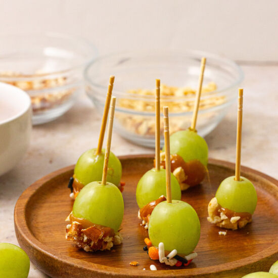 Dipped Caramel Apple Grapes