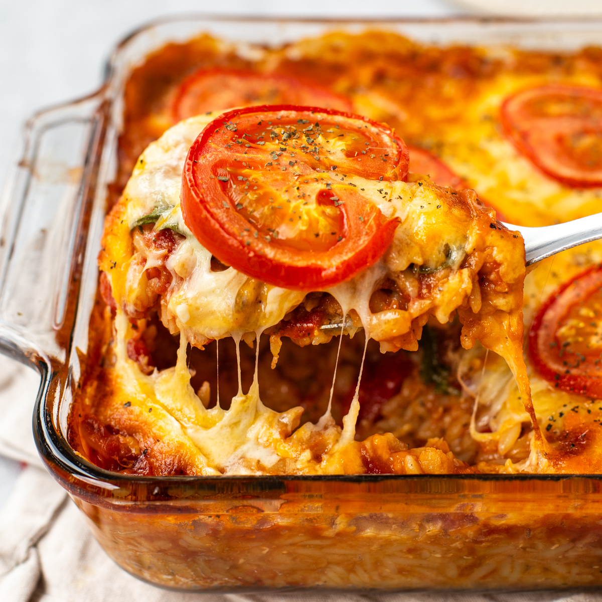 Cheese and Tomato Baked Orzo