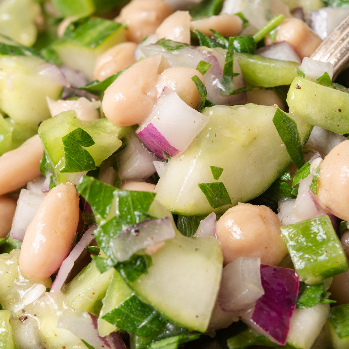 Easy White Bean Chickpea Salad