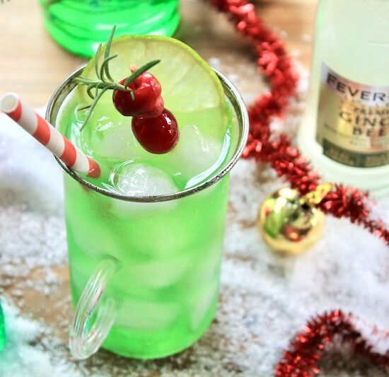 Festive Grinch Moscow Mule Cocktail