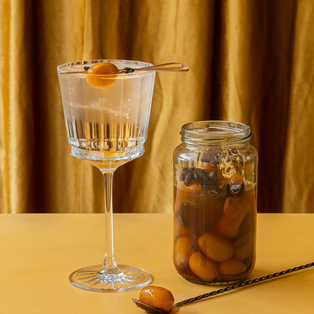 Cumquat Pickle Tonica Cocktail