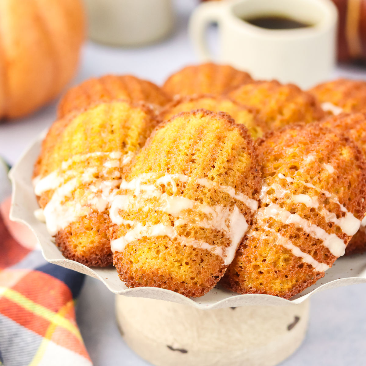 Pumpkin Madeleines With Maple Glaze