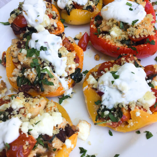 Greek Chicken Stuffed Peppers