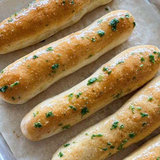 Homemade Buttery Garlic Breadsticks
