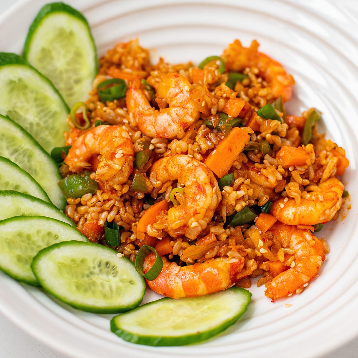 Kimchi Fried Rice With Shrimp
