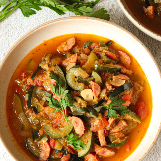 One Pot Sausage and Zucchini Stew