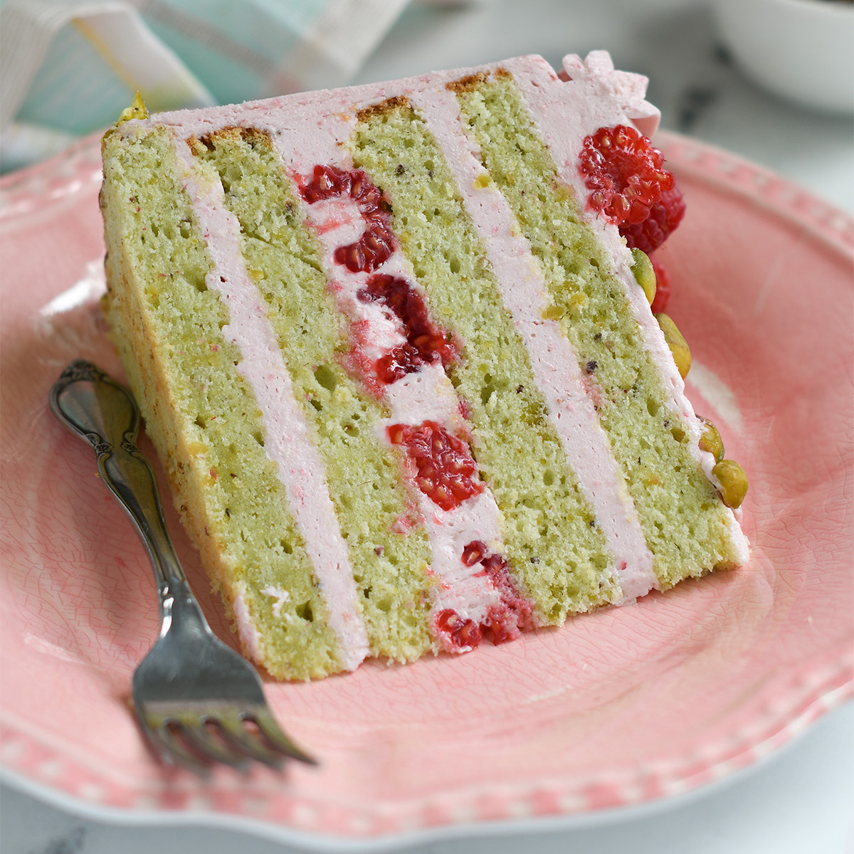 Pistachio Raspberry Cake