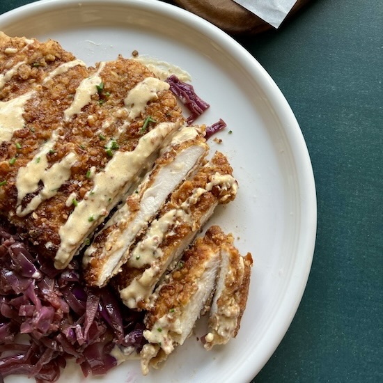 Pretzel Crusted Chicken Schnitzel