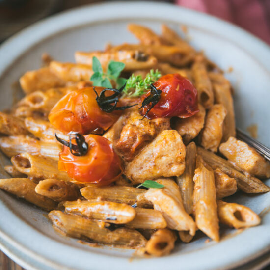 Chicken pasta creamy chorizo sauce